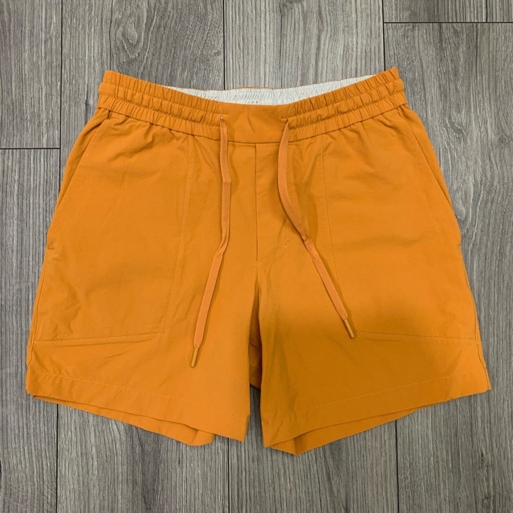Lululemon Bowline Short 5" *Stretch Ripstop Autumn Orange SIZE S